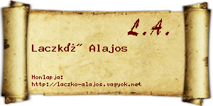 Laczkó Alajos névjegykártya